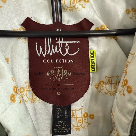 Burton White Collection DryRide Ski/Snowboard Jacket Olive Fur Trim Hood Sz 1/XS - Picture 12 of 16